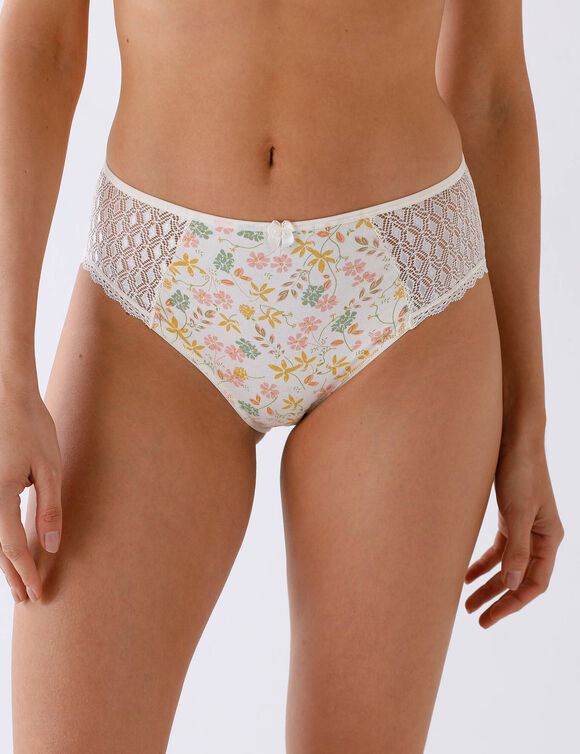 Culotte forme maxi imprim&eacute; fleuri Coria - lot de 2 (&eacute;cru)