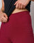Legging bootcut uni, taille élastiquée (rouge foncé)