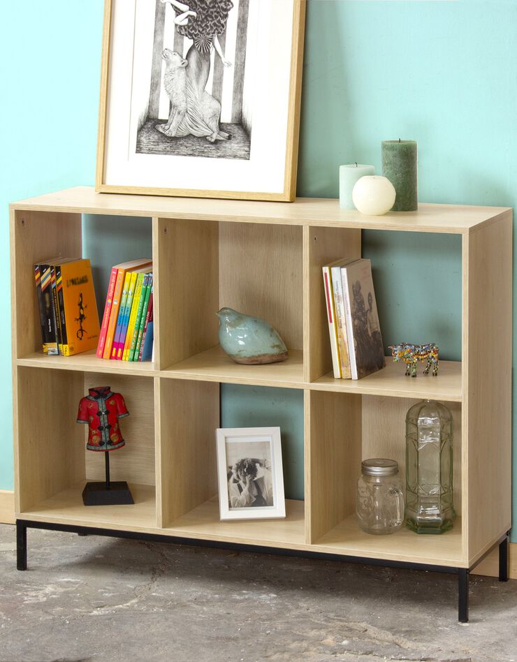 Etagère de rangement STOCKIES– 6 cases (naturel)