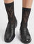 Mi-chaussettes effet r&eacute;sille et dentelle - lot de 2 paires (noir)