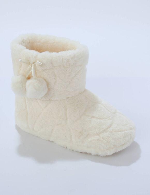 Chaussons botillons fourr&eacute;s  (&eacute;cru)