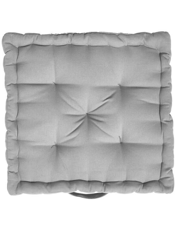 Coussin de sol uni coton (gris perle)