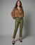 Pantalon fusel&eacute; 7/8&egrave;me aspect enduit (vert)
