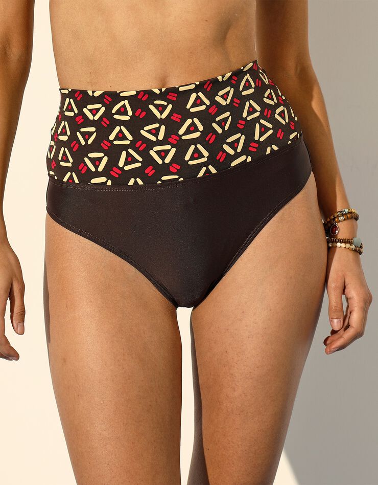 Slip de bain modulable Aduana imprimé, effet ventre plat (chocolat) Slip de bain modulable Aduana imprimé, effet ventre plat (chocolat)