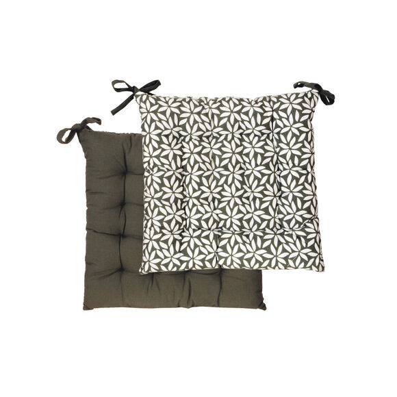 Galette de chaise r&eacute;versible - lot de 2 (kaki)