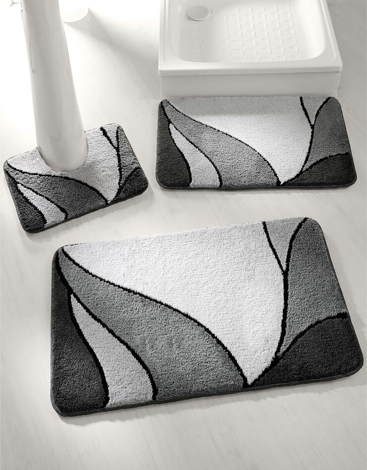 Tapis de bain motif végétal (gris) Tapis de bain motif végétal (gris)