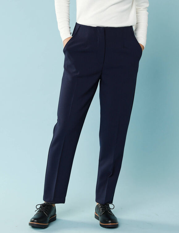 Pantalon cigarette uni, Spécial Petites (marine)