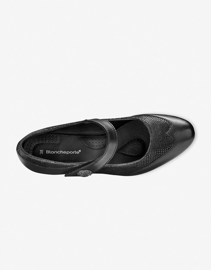Babies en cuir à talon - noir (noir) Babies en cuir à talon - noir (noir)