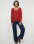 T-shirt col rond uni, maille douce (rouge vif)