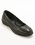 Ballerines souples compens&eacute;es en cuir lisse (noir)