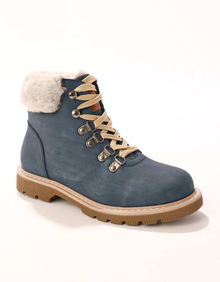 Boots col fourré esprit montagne - marine (marine)