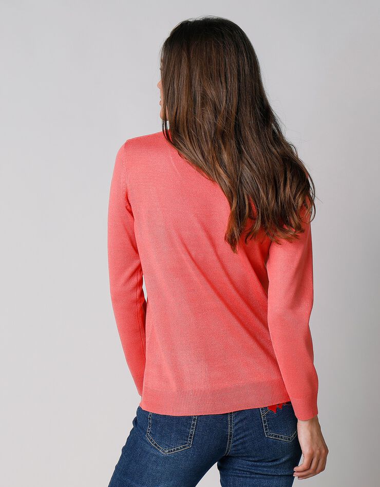 Pull col V toucher cachemire (corail) Pull col V toucher cachemire (corail)