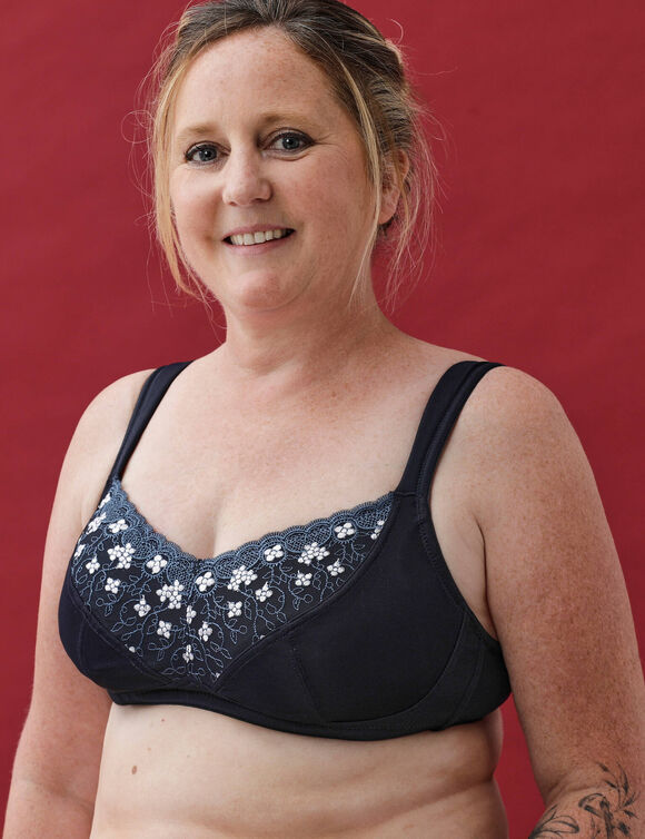 Soutien-gorge post-op&eacute;ratoire en microfibre "Caminata", sans armatures (marine)