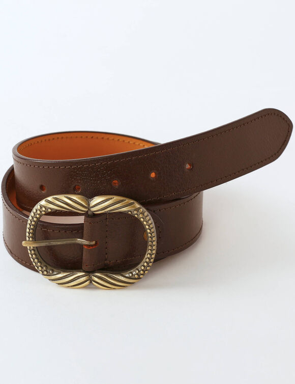 Ceinture boucle dorée (chocolat)