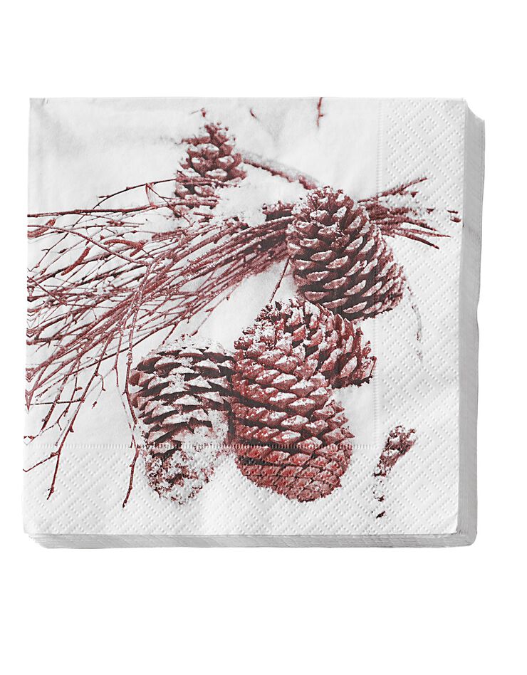 Serviettes papier imprimé pommes de pin - lot de 20 (unique)