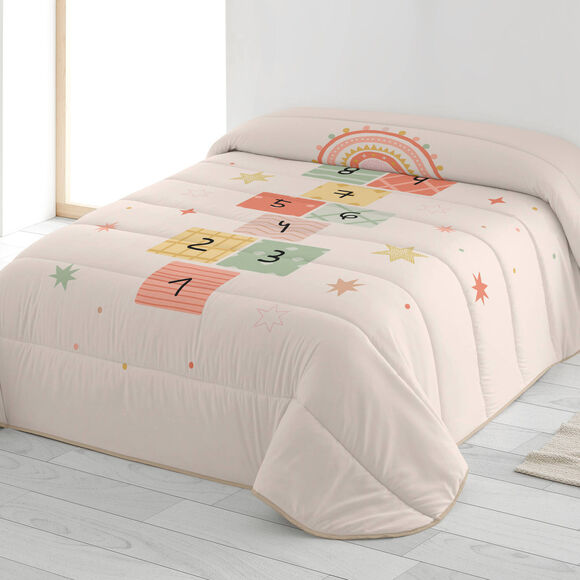 Couette microfibre enfant marelle 200 g/m² (rose pâle)