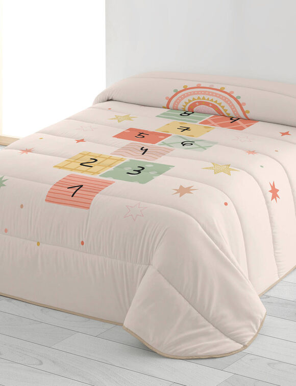 Couette microfibre enfant marelle 200 g/m² (rose pâle)