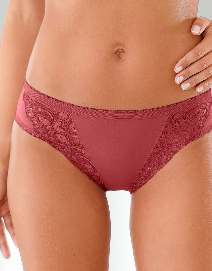 Culotte midi dentelle - lot de 3 (kaki + rose + terracotta) Culotte midi dentelle - lot de 3 (kaki + rose + terracotta)