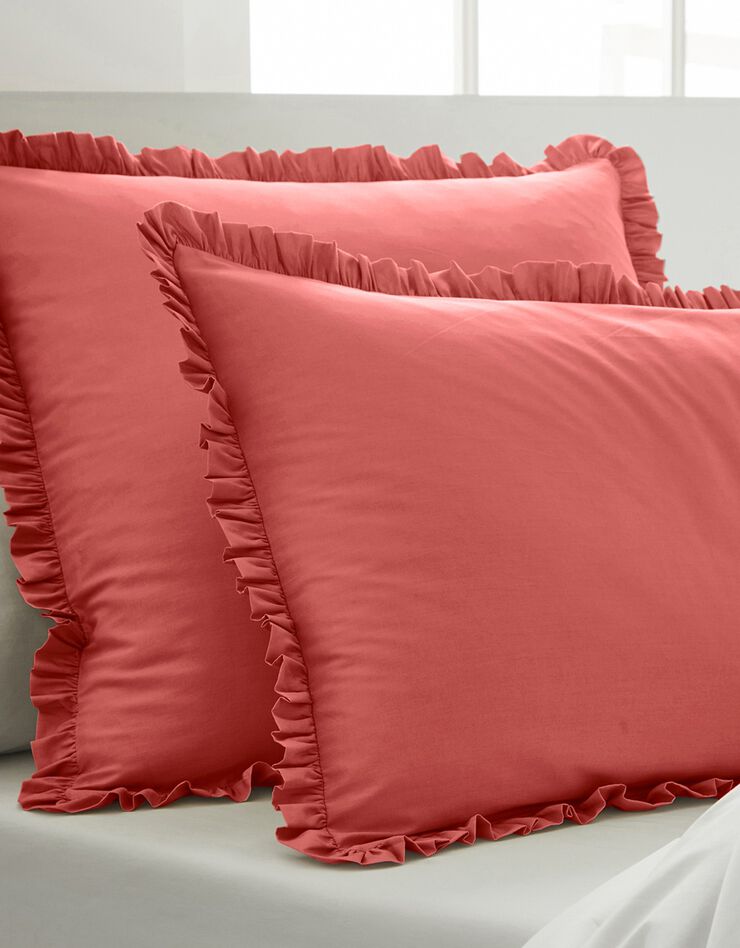 Linge de lit uni percale (terracotta)