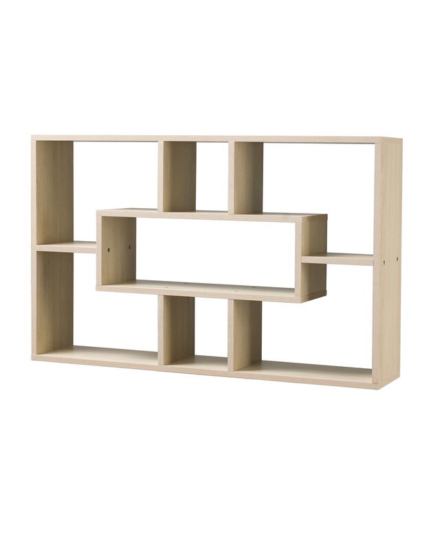 Etagère murale coloris chêne - 7 cases (naturel)