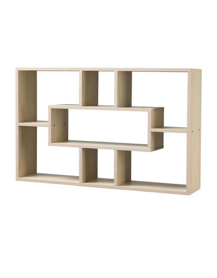 Etagère murale coloris chêne - 7 cases (naturel)
