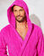 Peignoir mixte adulte col capuche éponge bouclette (fuchsia)