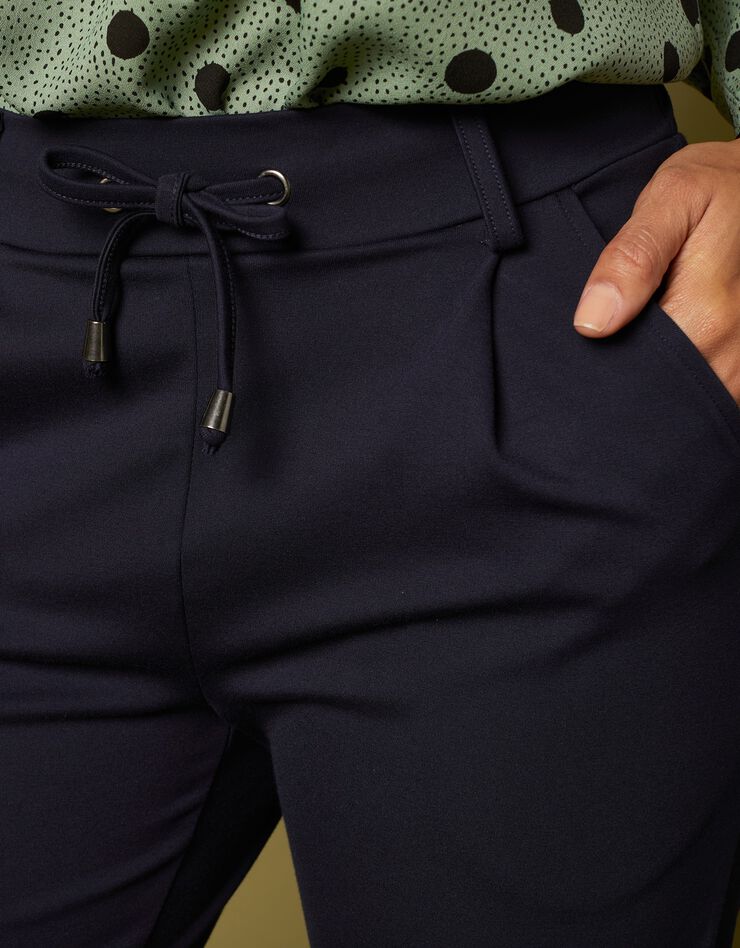 Pantalon chino uni, maille milano (marine) Pantalon chino uni, maille milano (marine)