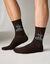 Chaussettes maille c&ocirc;tel&eacute;e jacquard - lot de 3 paires  (marron + bleu + beige)
