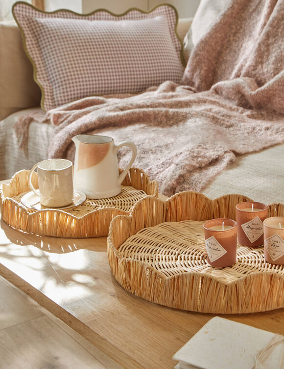 Lot de 2 plateaux en rotin (naturel)