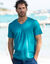 Tee-shirt col V manches courtes - lot de 3 (turquoise + bordeaux + marine)