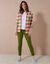 Legging taille haute spécial froid, molleton gratté (vert olive)