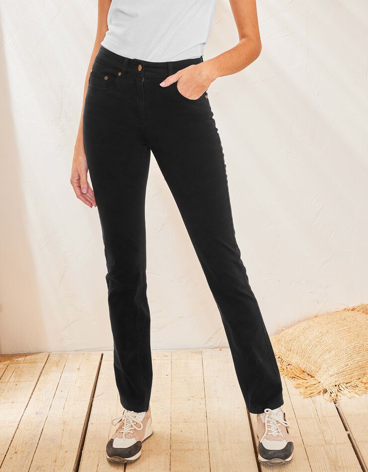 Pantalon droit bi-stretch (noir)