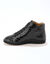 Basket montantes zipp&eacute;es en cuir souple effet textur&eacute; (noir)
