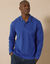 Polo uni maille piquée manches longues (bleu)