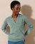 Pull col polo, laine d'agneau (vert grisé)