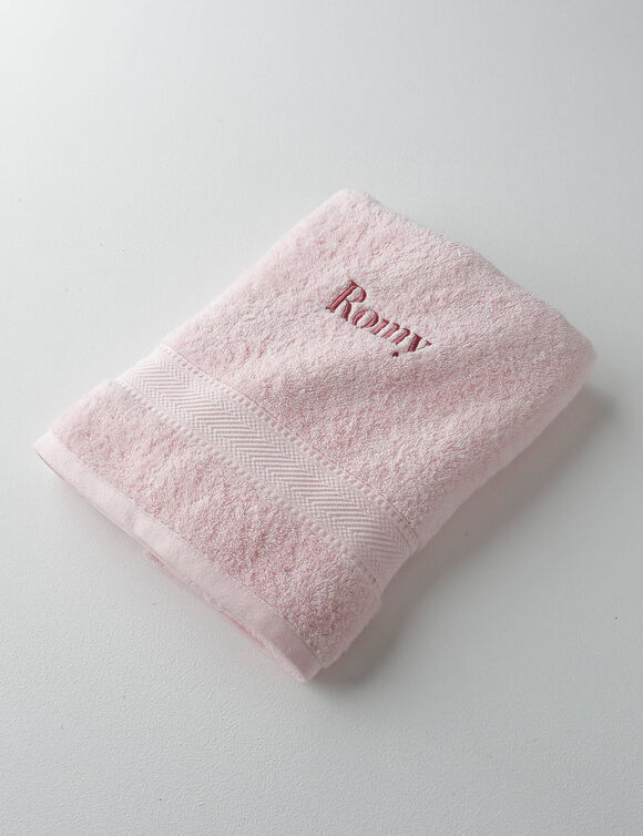 Collection serviettes de bain personnalis&eacute;es - confort moelleux 540 g/m&sup2; (rose poudr&eacute;)