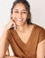 T-shirt col V, maille fantaisie brillante (noisette)