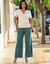 Pantalon raccourci large uni (émeraude)
