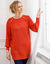 Pull tunique boutons fantaisie toucher doux (paprika)