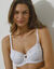 Soutien-gorge forme balconnet en dentelle recyclée "Flower Elegance" - avec armatures. (blanc)