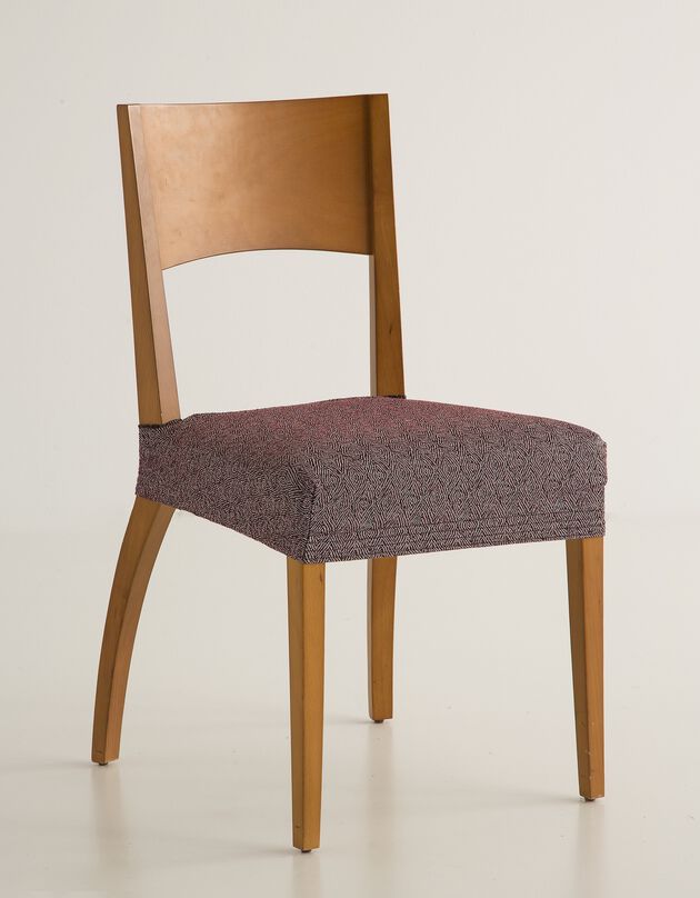 Housse assise de chaise extensible jacquard graphique (bordeaux)