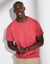 T-shirt Henley confort manches courtes - coton biologique (corail grisé)
