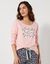 Tee-shirt manches longues coton uni imprimé placé "Beautiful"  (rose)