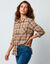 Chemise flanelle &agrave; carreaux (beige / chocolat)