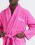 Peignoir mixte adulte éponge bouclette col châle personnalisable (fuchsia)