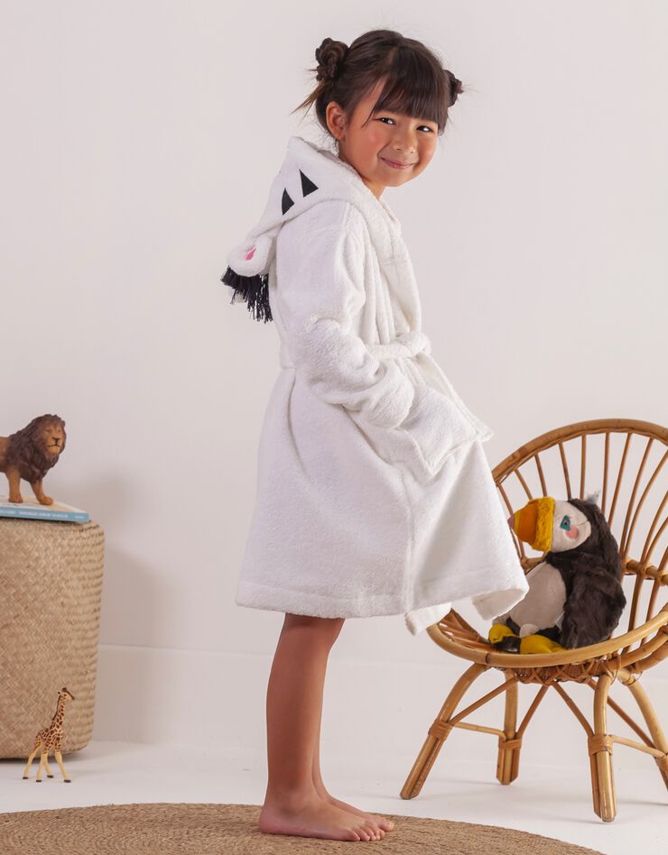 Peignoir de bain enfant zèbre éponge coton - 380g/m2 (blanc) Peignoir de bain enfant zèbre éponge coton - 380g/m2 (blanc)