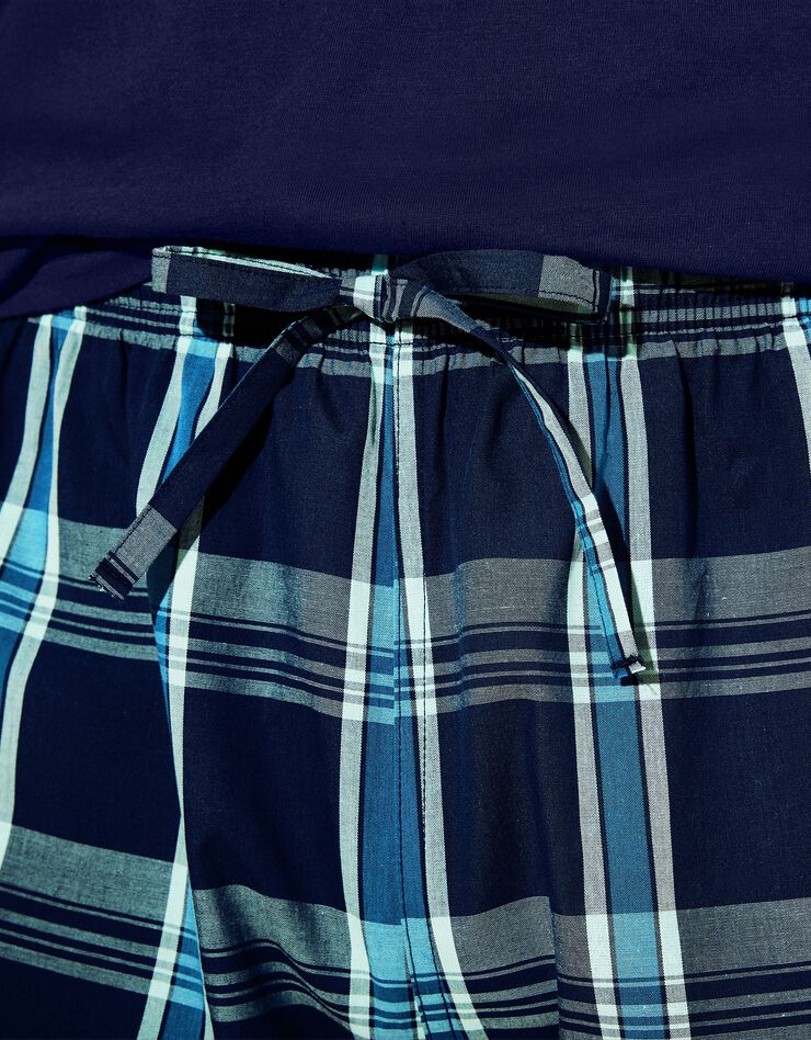 Short pyjama uni + carreaux - lot de 2 (bleu + marine) Short pyjama uni + carreaux - lot de 2 (bleu + marine)