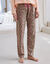 Pantalon pyjama imprimé fleuri  "Bohème" (kaki / rose)