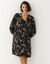 Robe &eacute;vas&eacute;e, cr&ecirc;pe imprim&eacute; (noir / noisette)