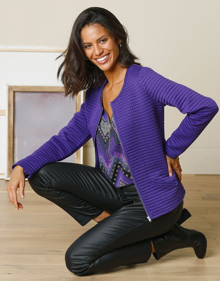 Veste matelassée zippée (violet) Veste matelassée zippée (violet)